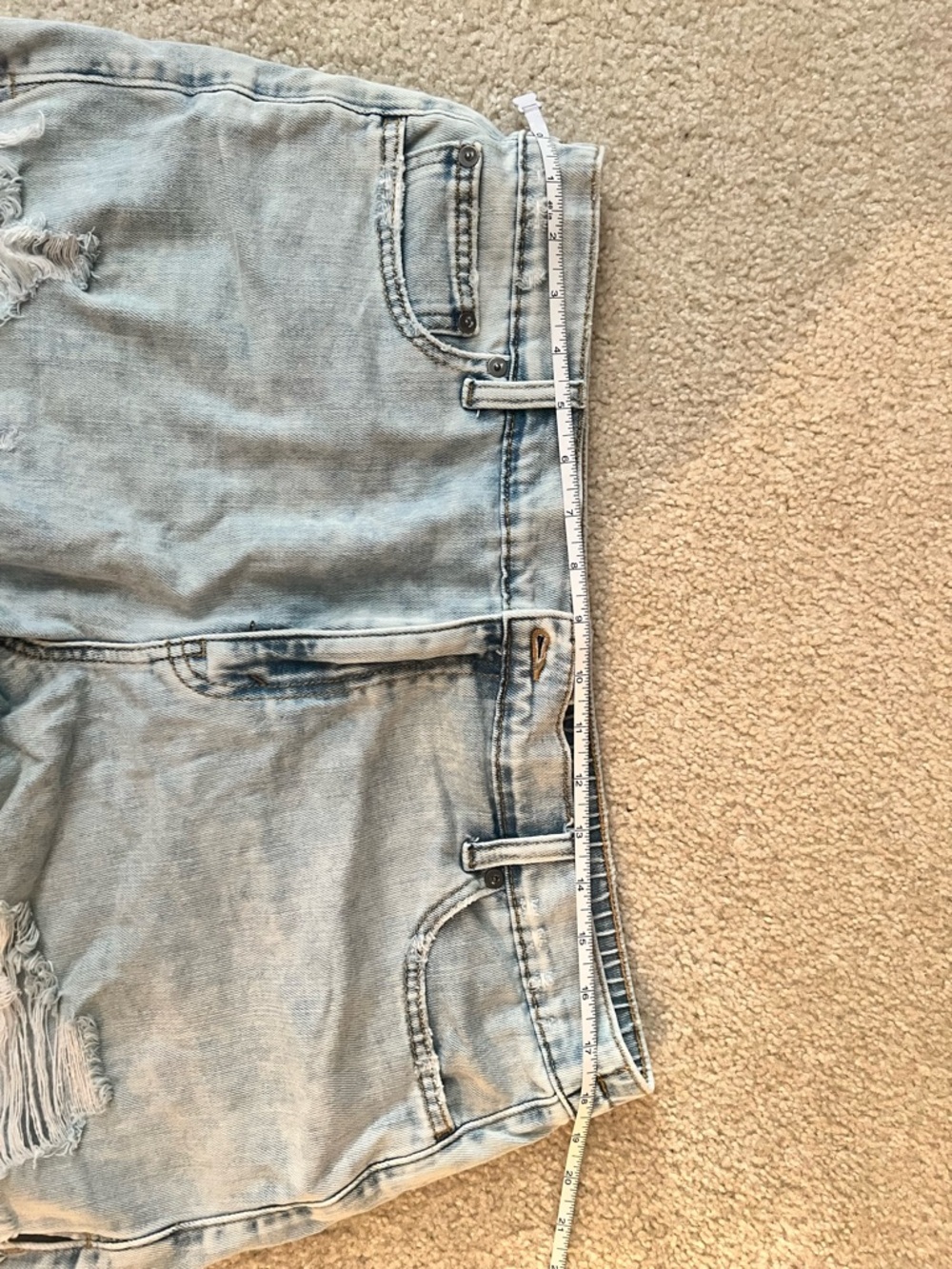 aerie Light Blue Distressed Denim Cutoff Shorts - Picture 4 of 6
